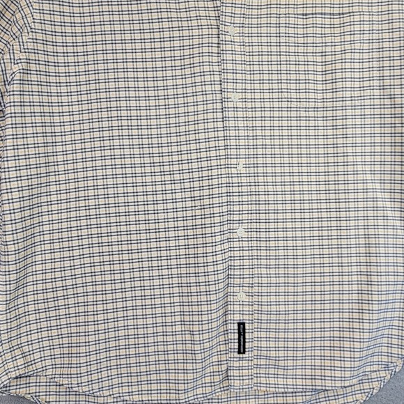 Abercrombie Fitch Shirt Mens L Yellow Blue Long Sleeve Plaid Preppy Business Y2K - Picture 9 of 12